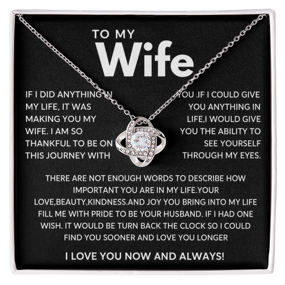 Best Present for Wife - The Day I Met You, My Life Changed - Love Knot Necklace