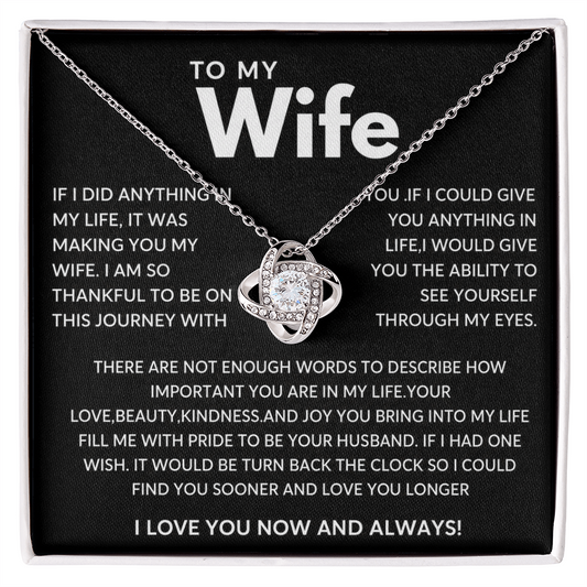 Best Present for Wife - The Day I Met You, My Life Changed - Love Knot Necklace