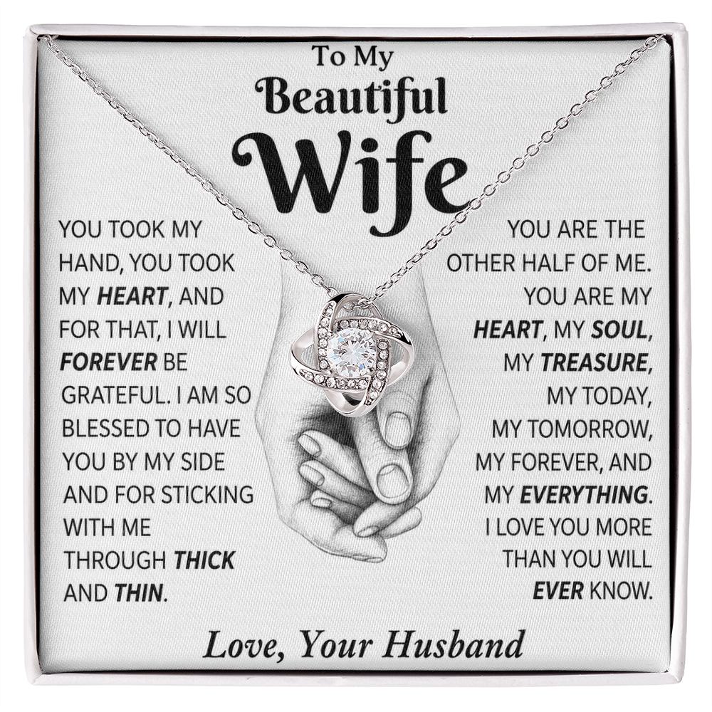 To My Beautiful Wife - I Married You Because I Can't Live Without You - Necklace