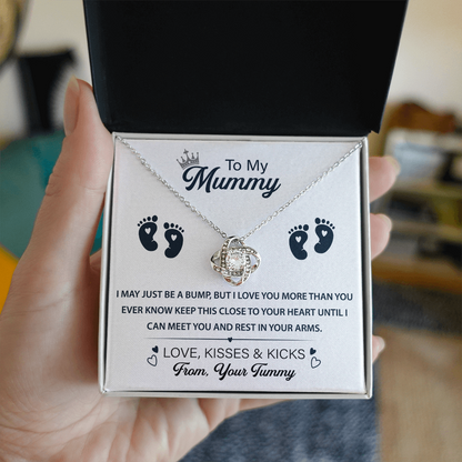 To My Mummy Necklace From Tummy - Love Knot Necklace