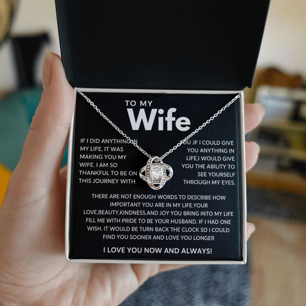 Best Present for Wife - The Day I Met You, My Life Changed - Love Knot Necklace