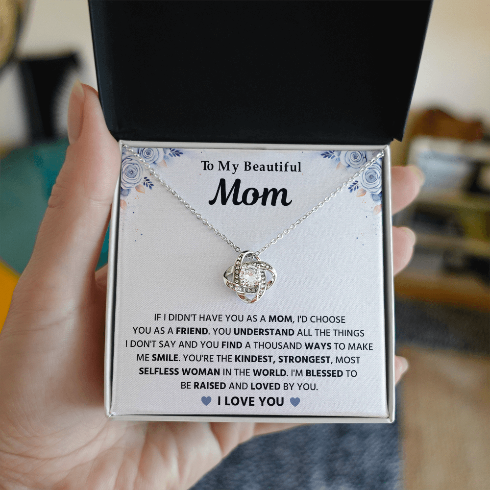 To My Mom - I Love You So Much - Love Knot Necklace