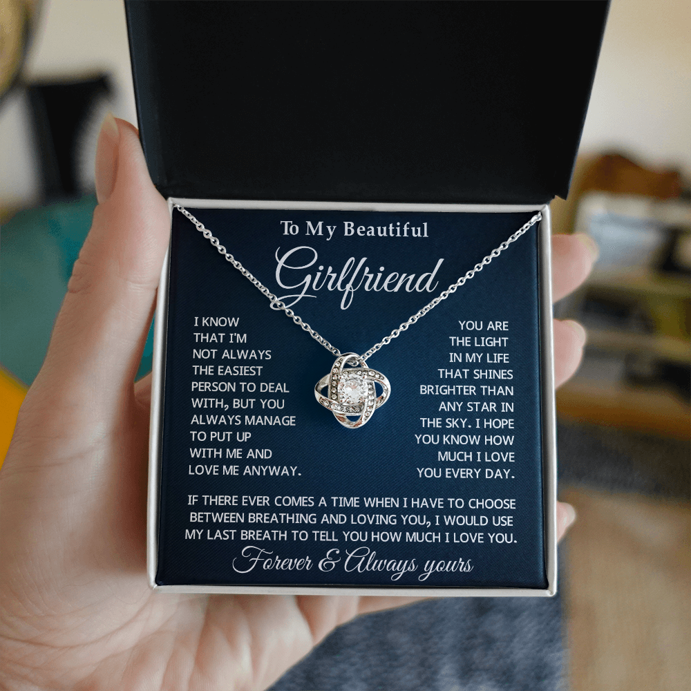 To My Girlfriend Forever Love Necklace With Message Card & Gift Box