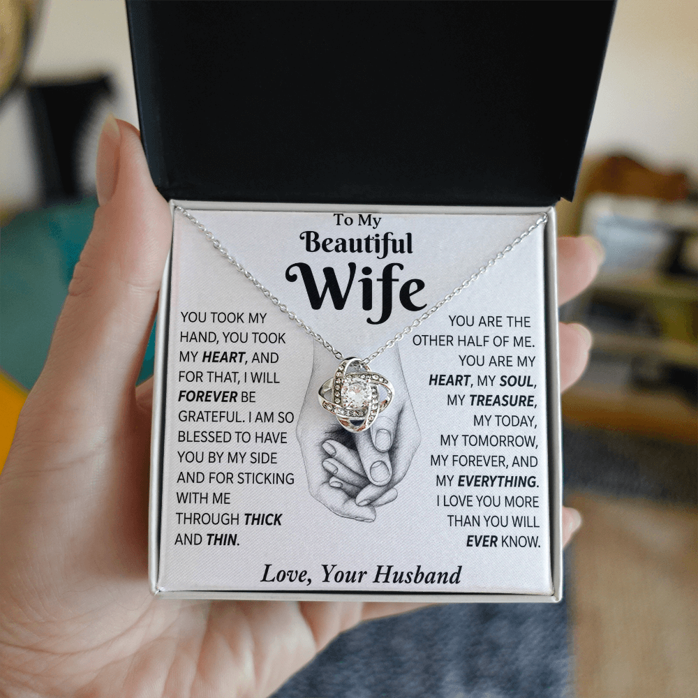 To My Beautiful Wife - I Married You Because I Can't Live Without You - Necklace