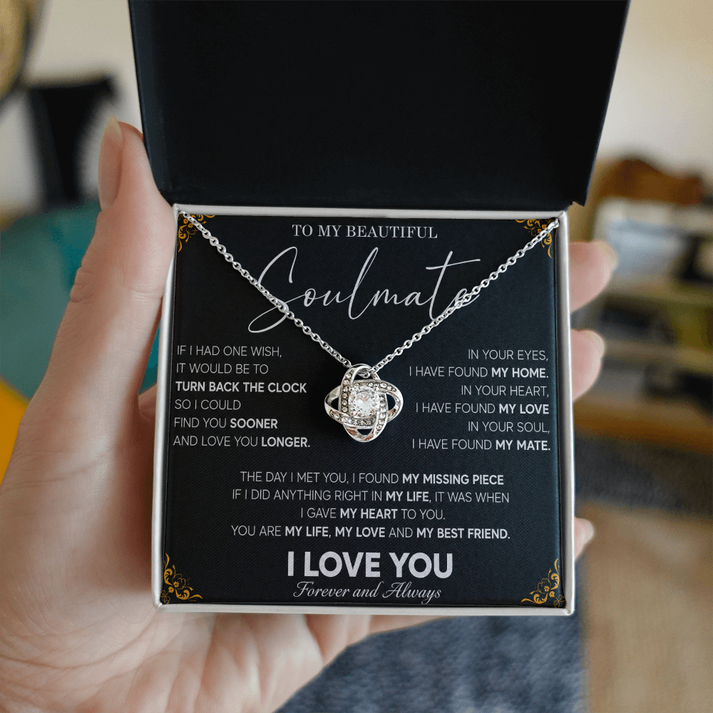 To My Beautiful Soulmate Necklace Husband to Wife Romantic Surprise Gifts