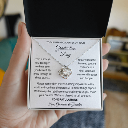 To Our Granddaughter On Your Graduation Gifts - Love Knot Necklace