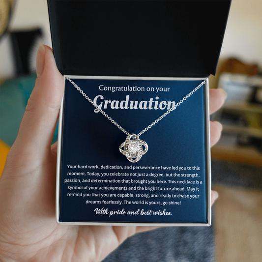 Congratulation On Your Graduation, Love Knot Necklace