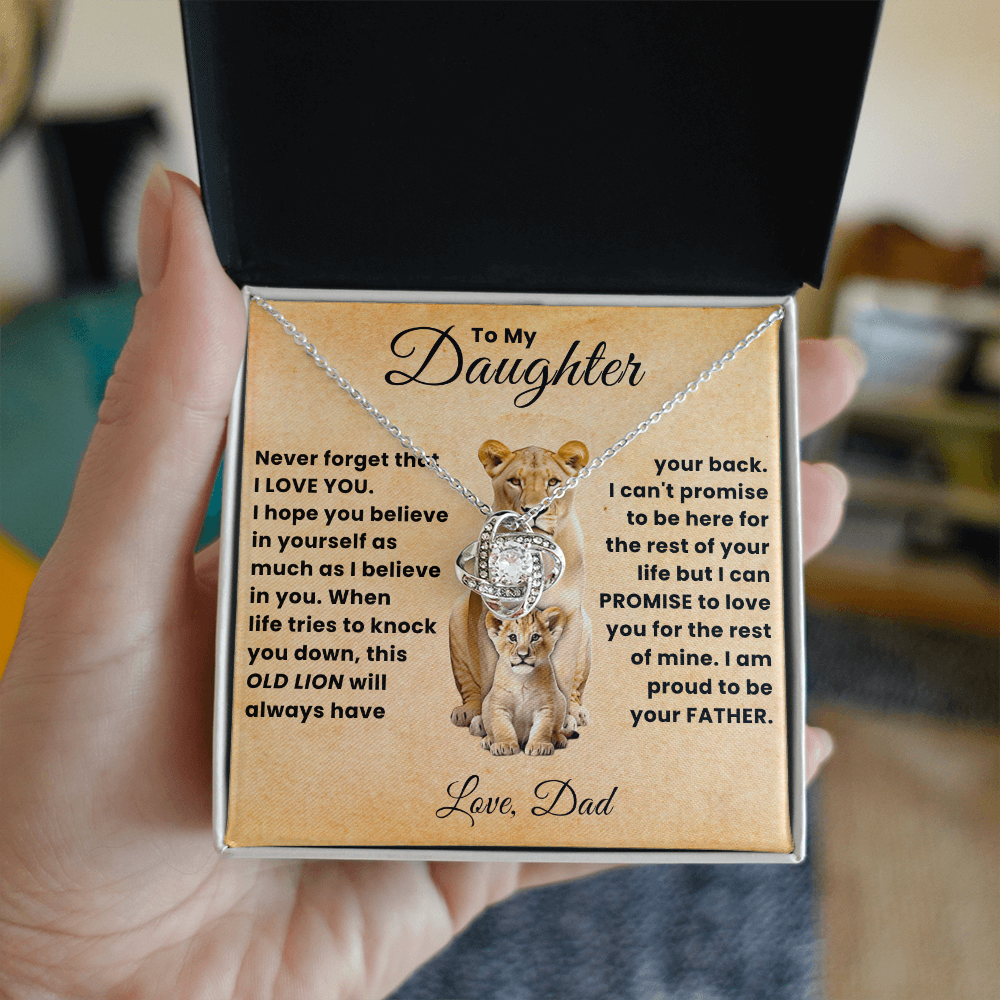 To My Amazing Daughter - The Most Beautiful Chapters of My Life - Old Lion Love Knot Necklace