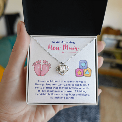 To An Amazing New Mom Gifts - Love Knot Necklace