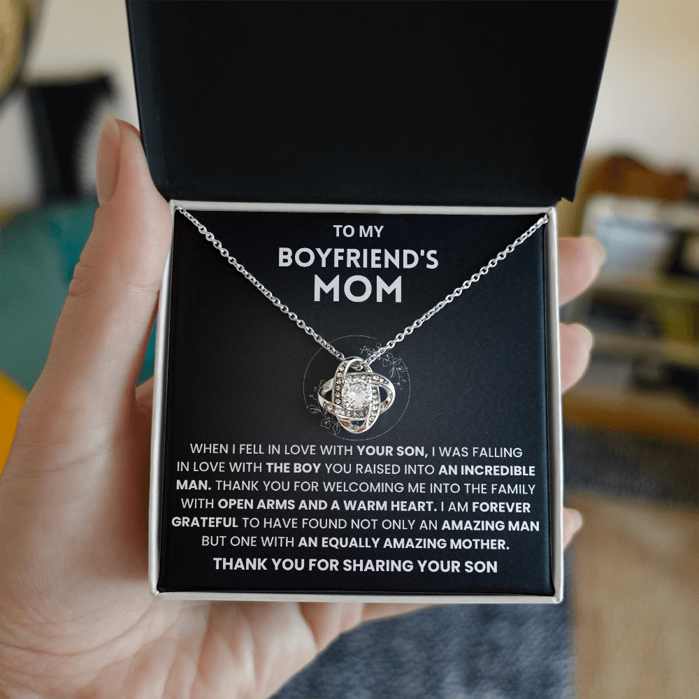 To My Boyfriends Mom Gifts From Girlfriend - Love Knot Necklace