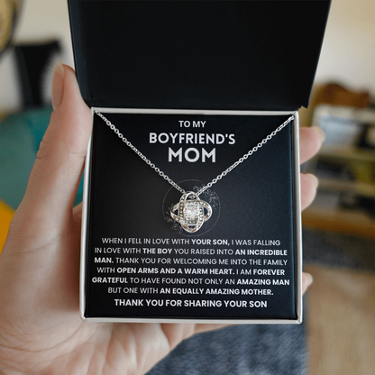 To My Boyfriends Mom Gifts From Girlfriend - Love Knot Necklace