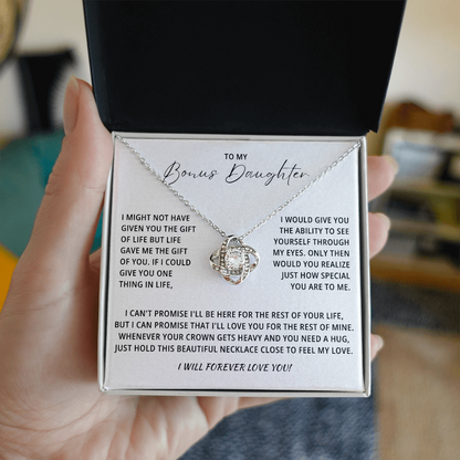 To My Beautiful Bonus Daughter Necklace From Mom & Dad With Message Card