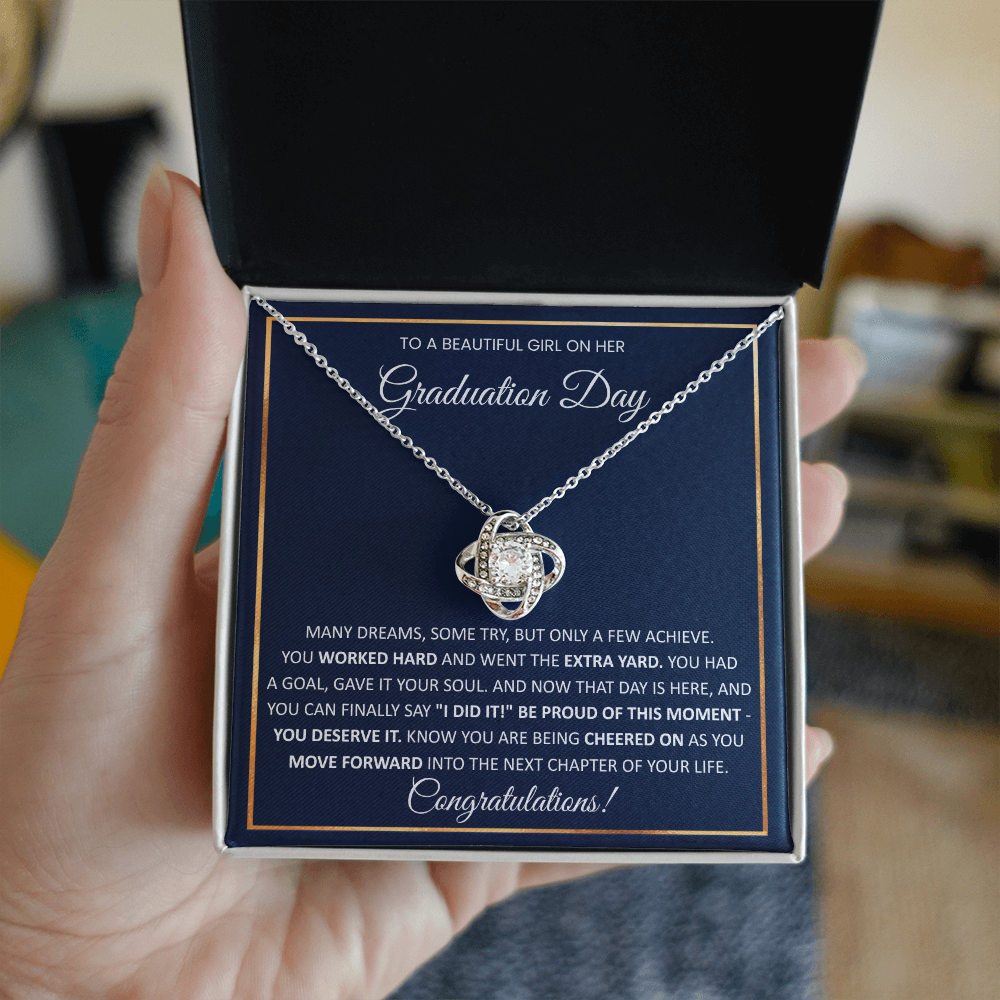 To A Beautiful Girl On Her Graduation Day - Love Knot Necklace