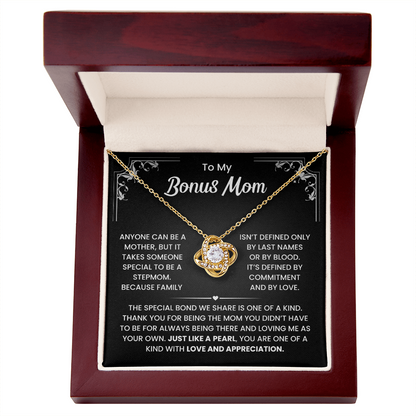 Bonus Mom Necklace – Heartfelt Gift for Stepmom | Thank You Bonus Mom Jewelry | Meaningful Stepmother Necklace Gift
