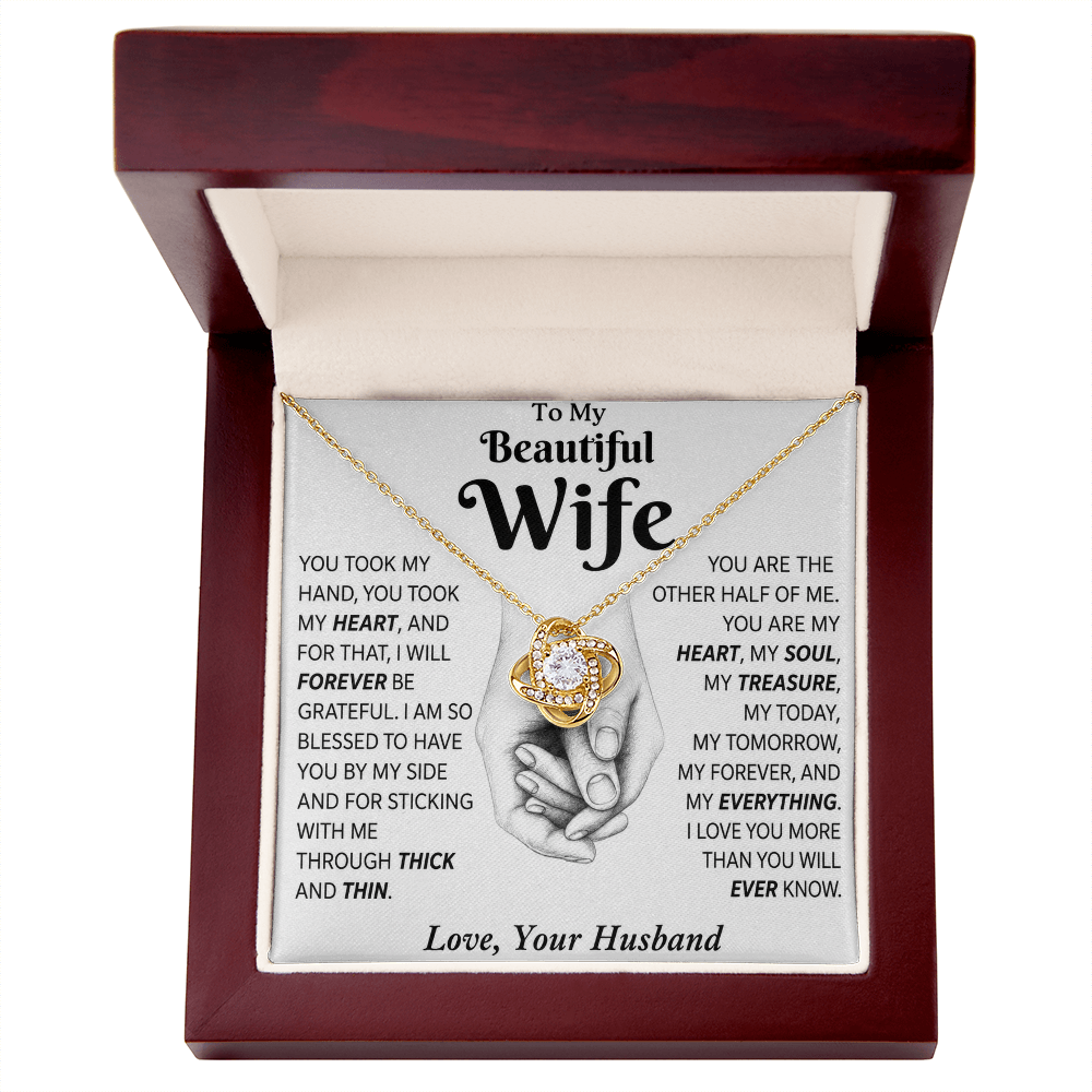 To My Beautiful Wife - I Married You Because I Can't Live Without You - Necklace