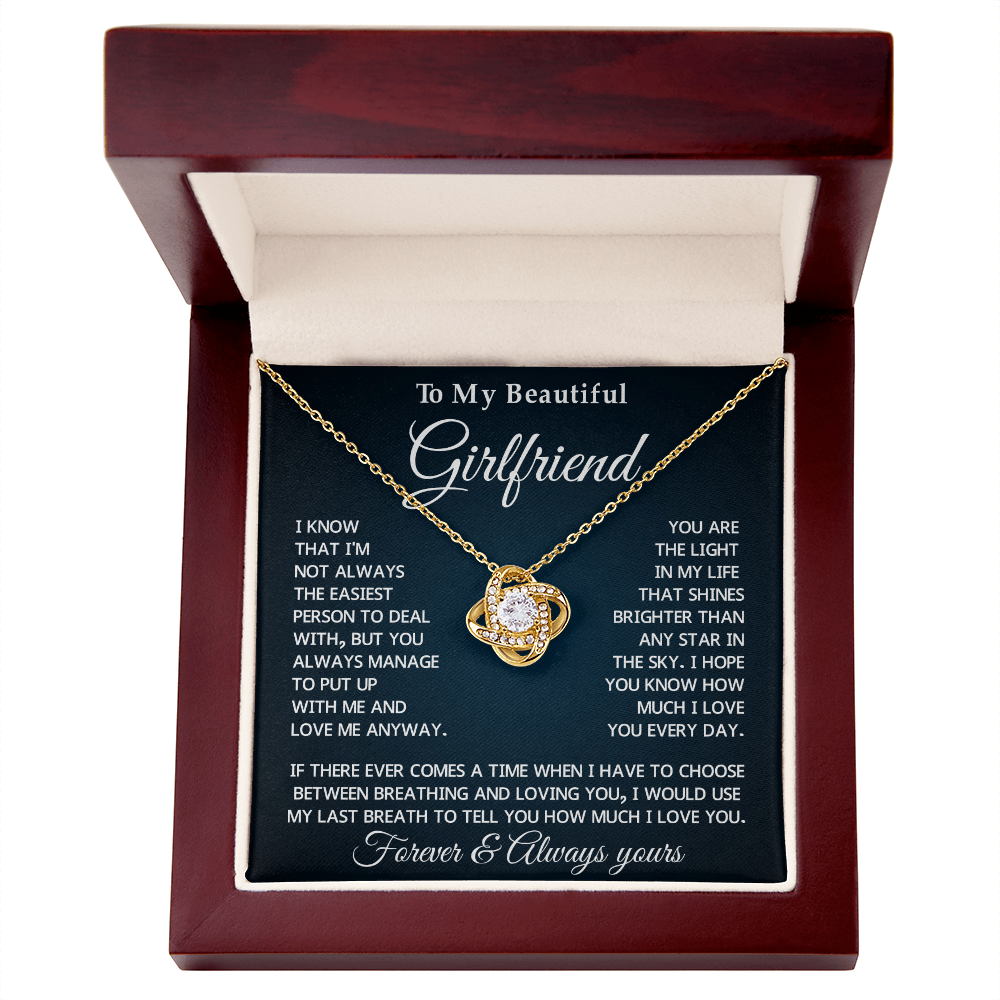 To My Girlfriend Forever Love Necklace With Message Card & Gift Box
