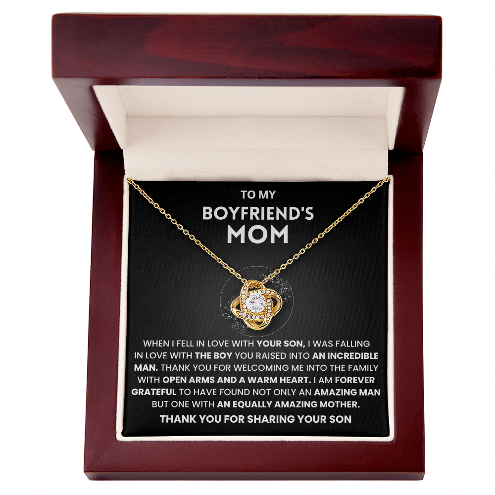 To My Boyfriends Mom Gifts From Girlfriend - Love Knot Necklace