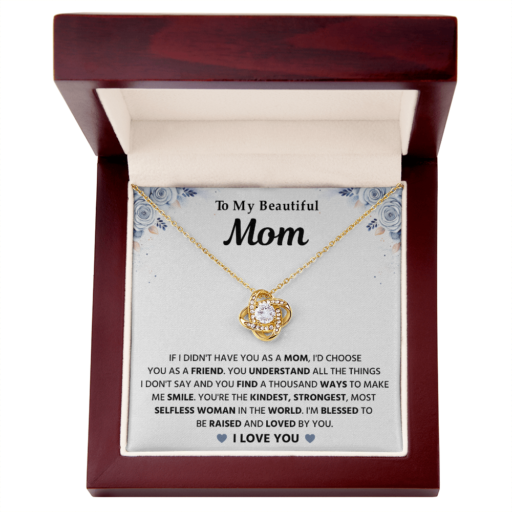 To My Mom - I Love You So Much - Love Knot Necklace