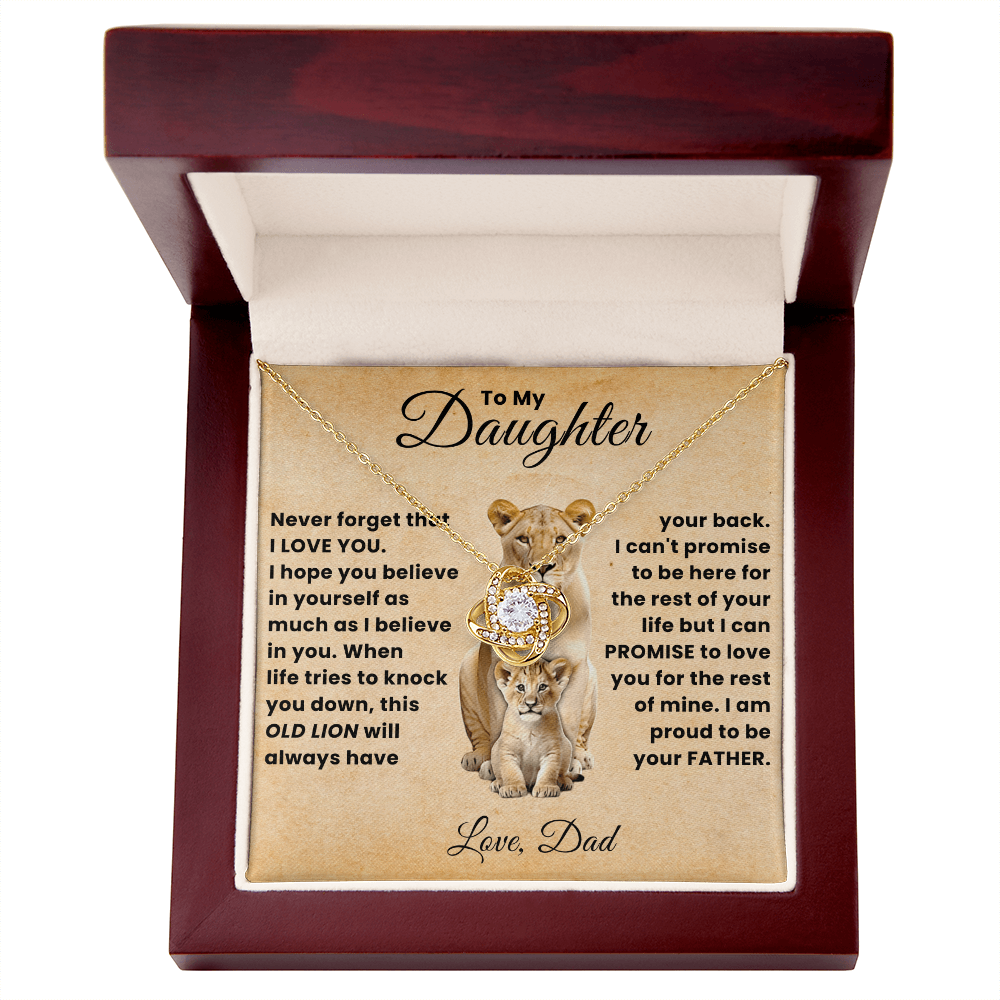 To My Amazing Daughter - The Most Beautiful Chapters of My Life - Old Lion Love Knot Necklace