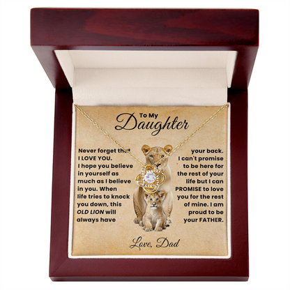 To My Amazing Daughter - The Most Beautiful Chapters of My Life - Old Lion Love Knot Necklace