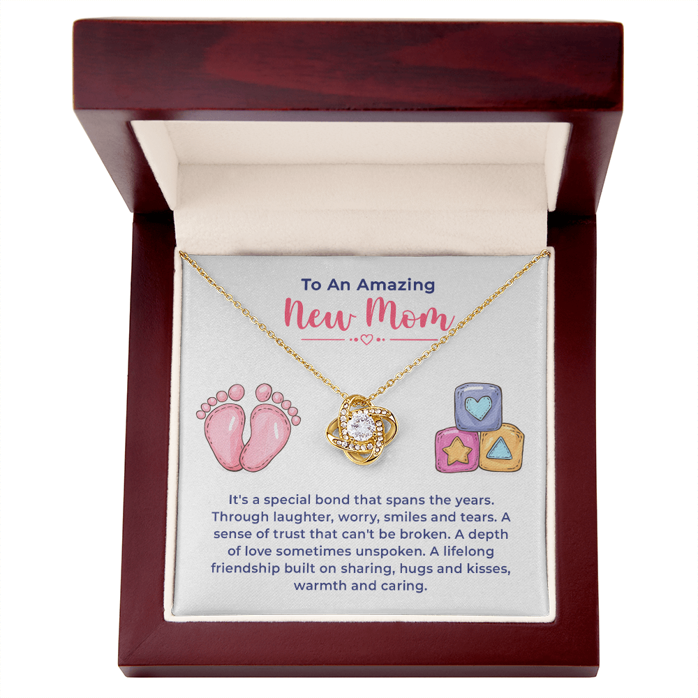 To An Amazing New Mom Gifts - Love Knot Necklace