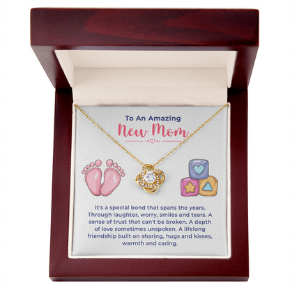 To An Amazing New Mom Gifts - Love Knot Necklace
