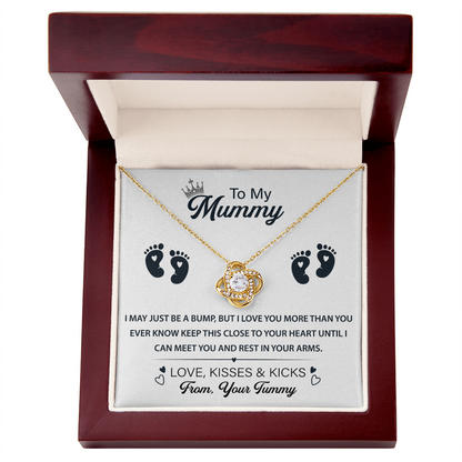 To My Mummy Necklace From Tummy - Love Knot Necklace