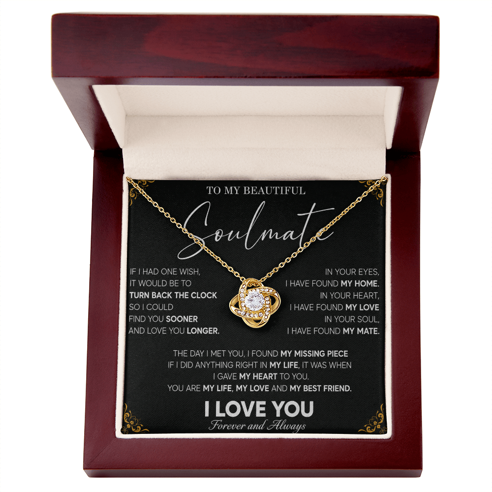 To My Beautiful Soulmate Necklace Husband to Wife Romantic Surprise Gifts
