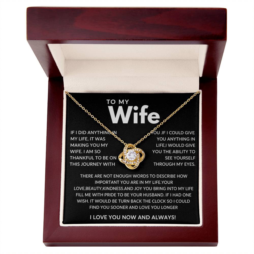 Best Present for Wife - The Day I Met You, My Life Changed - Love Knot Necklace