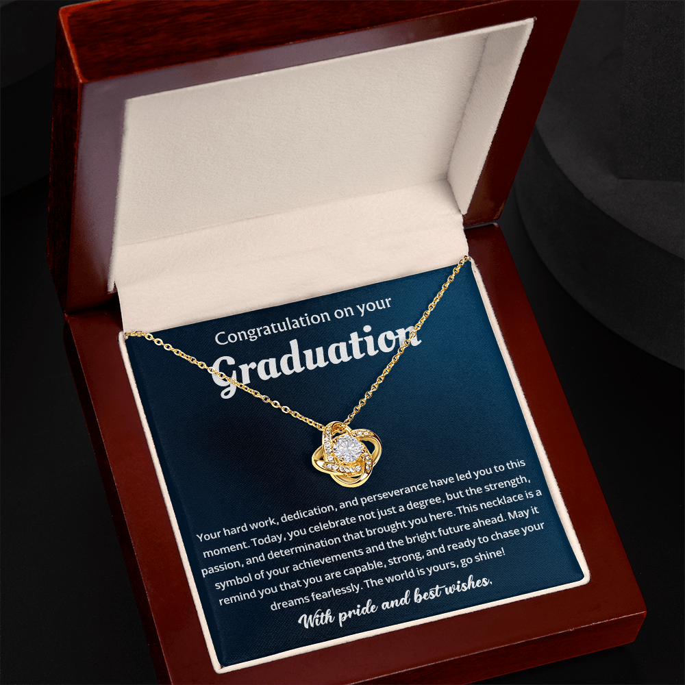 Congratulation On Your Graduation, Love Knot Necklace