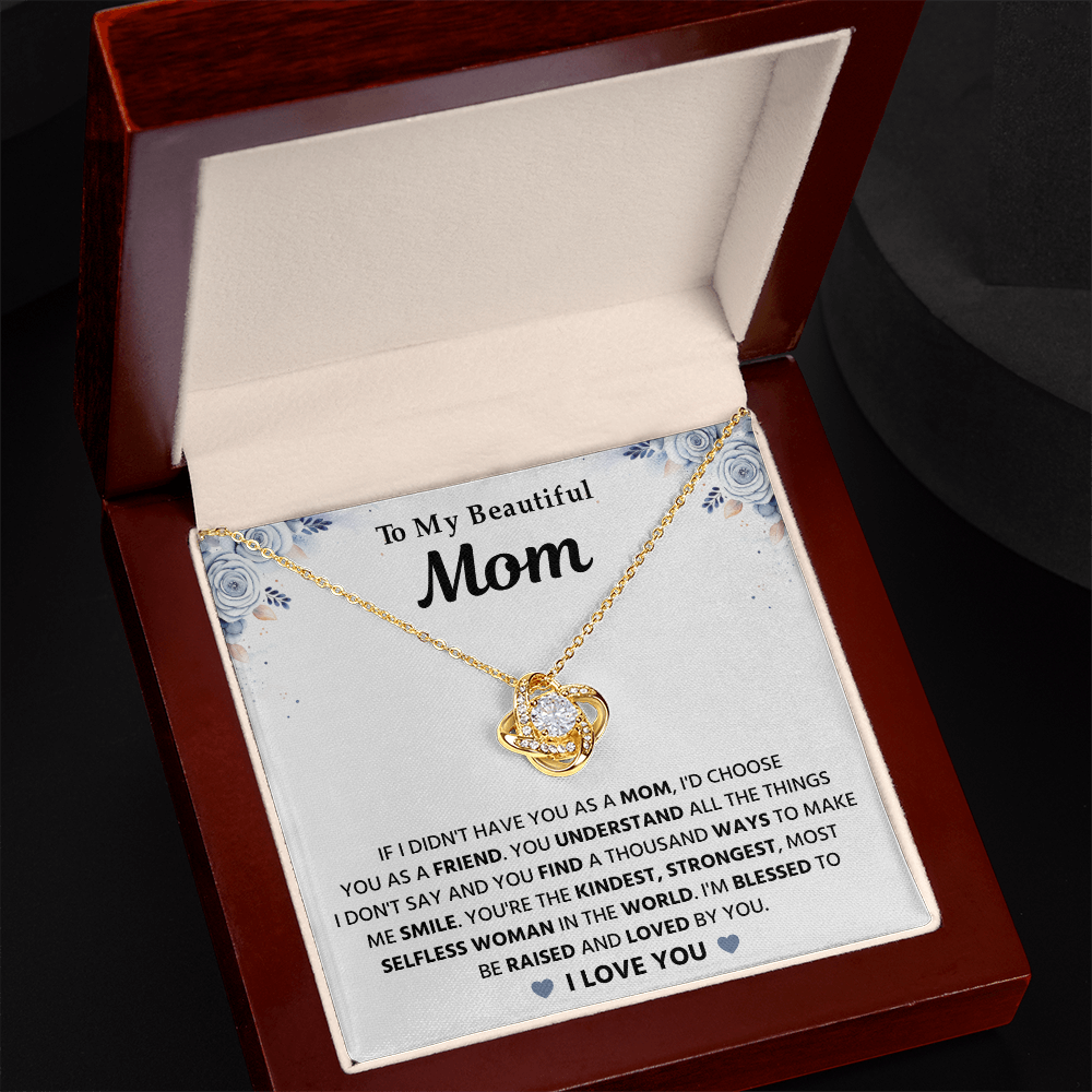 To My Mom - I Love You So Much - Love Knot Necklace