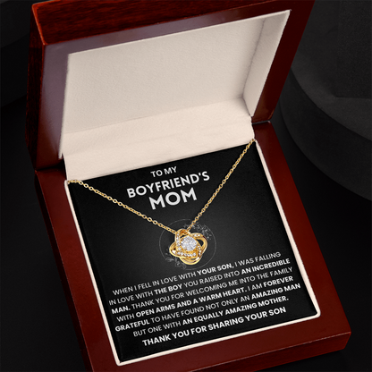 To My Boyfriends Mom Gifts From Girlfriend - Love Knot Necklace