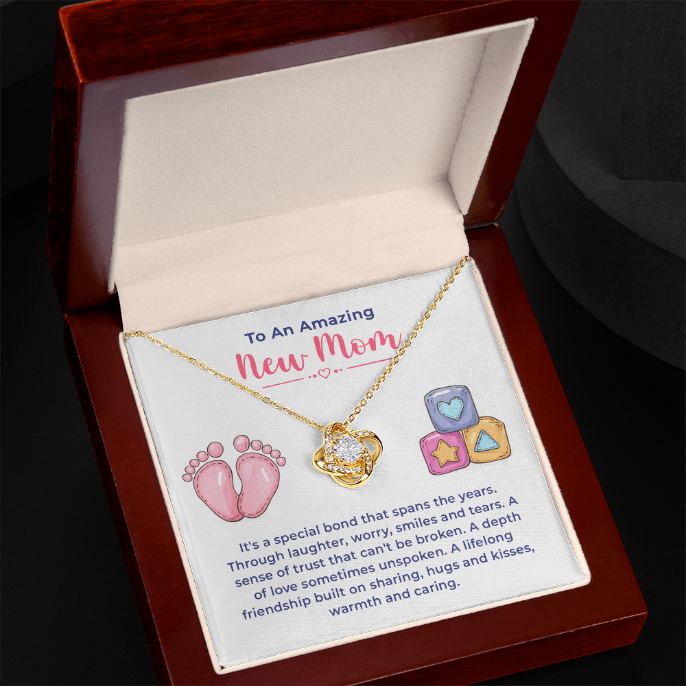 To An Amazing New Mom Gifts - Love Knot Necklace