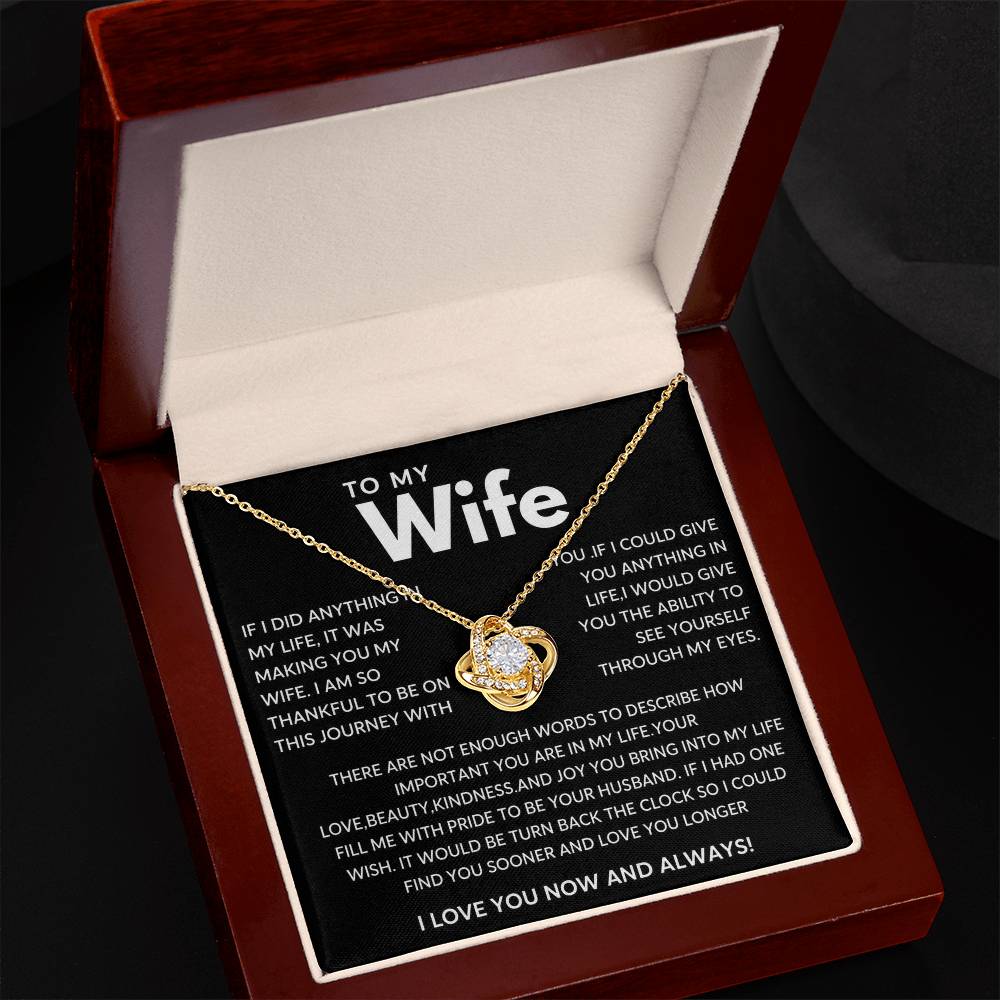 Best Present for Wife - The Day I Met You, My Life Changed - Love Knot Necklace