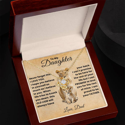 To My Amazing Daughter - The Most Beautiful Chapters of My Life - Old Lion Love Knot Necklace