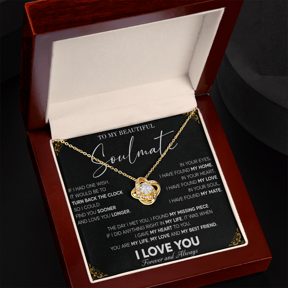 To My Beautiful Soulmate Necklace Husband to Wife Romantic Surprise Gifts