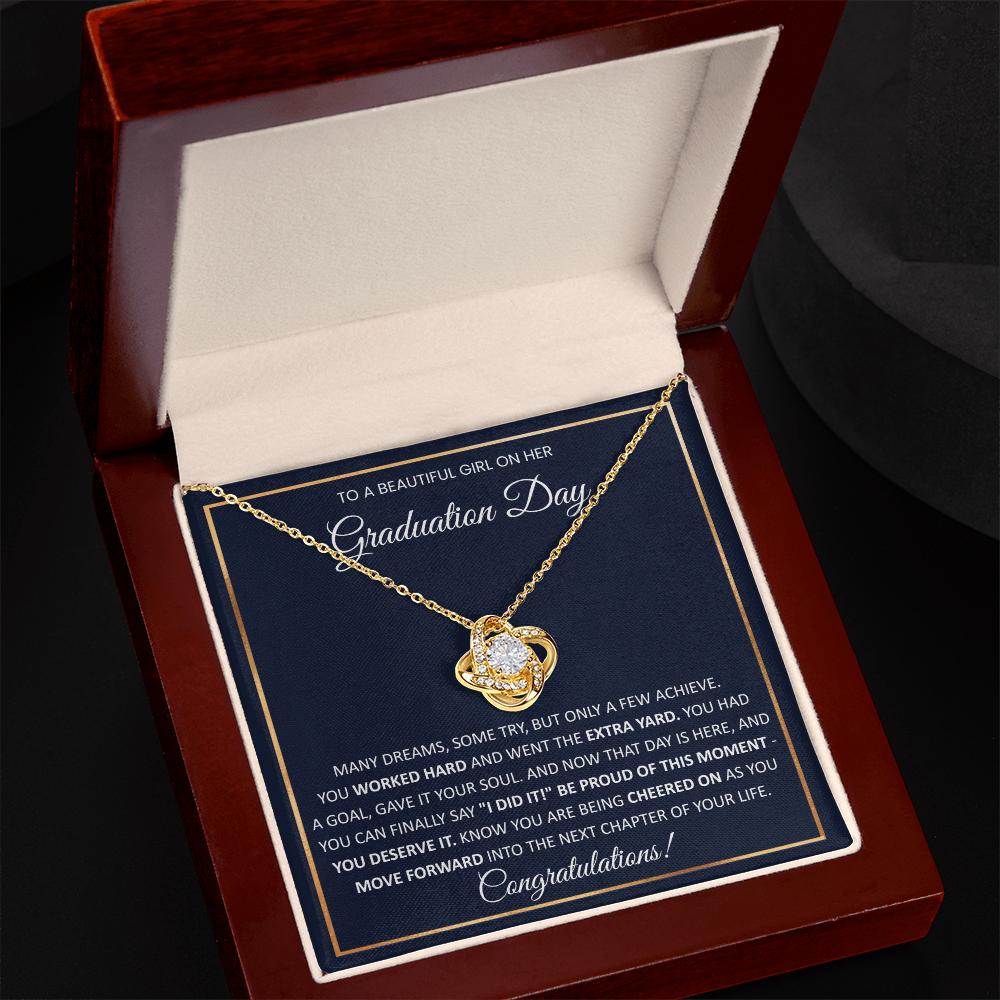 To A Beautiful Girl On Her Graduation Day - Love Knot Necklace
