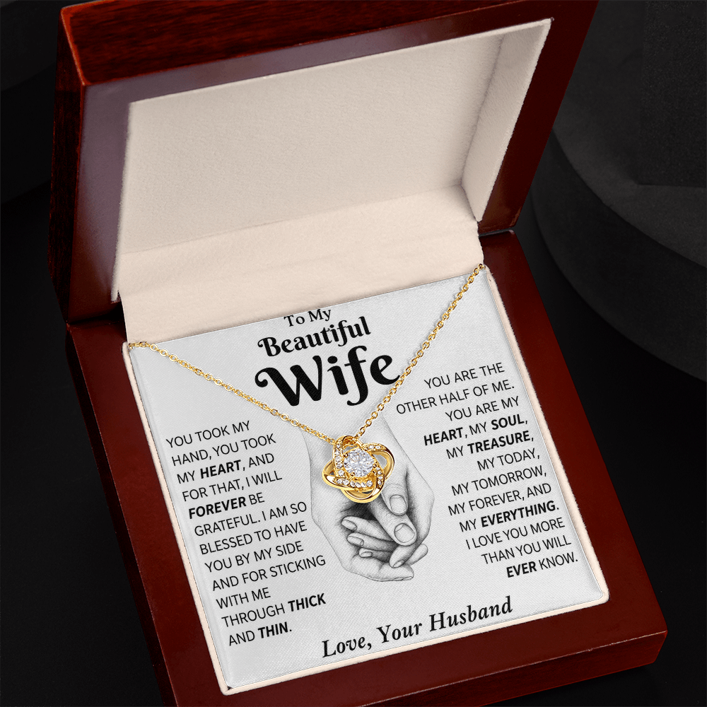 To My Beautiful Wife - I Married You Because I Can't Live Without You - Necklace