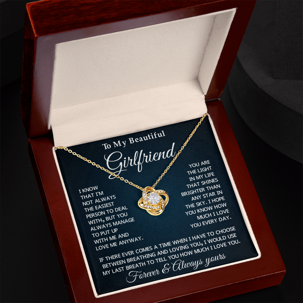 To My Girlfriend Forever Love Necklace With Message Card & Gift Box
