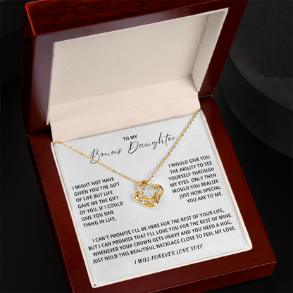 To My Beautiful Bonus Daughter Necklace From Mom & Dad With Message Card