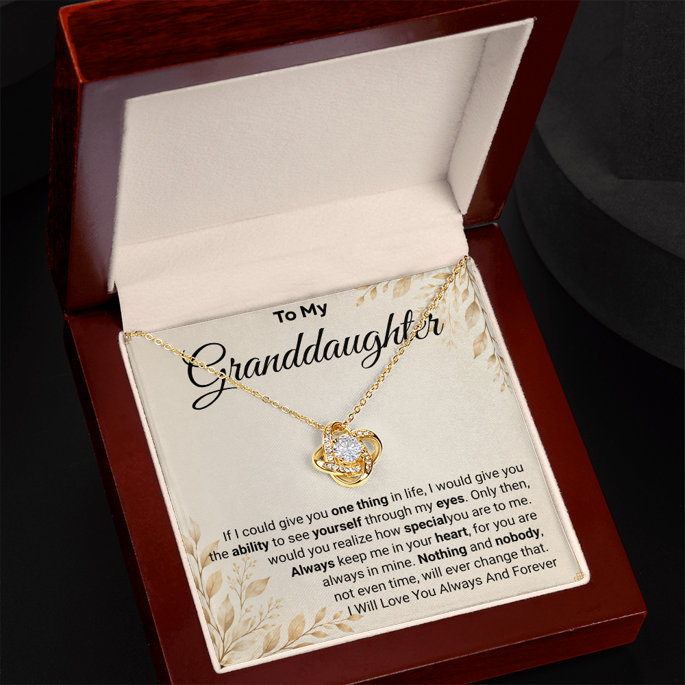 To My Granddaughter - Always Be Brave and Be Strong - Love Knot Necklace