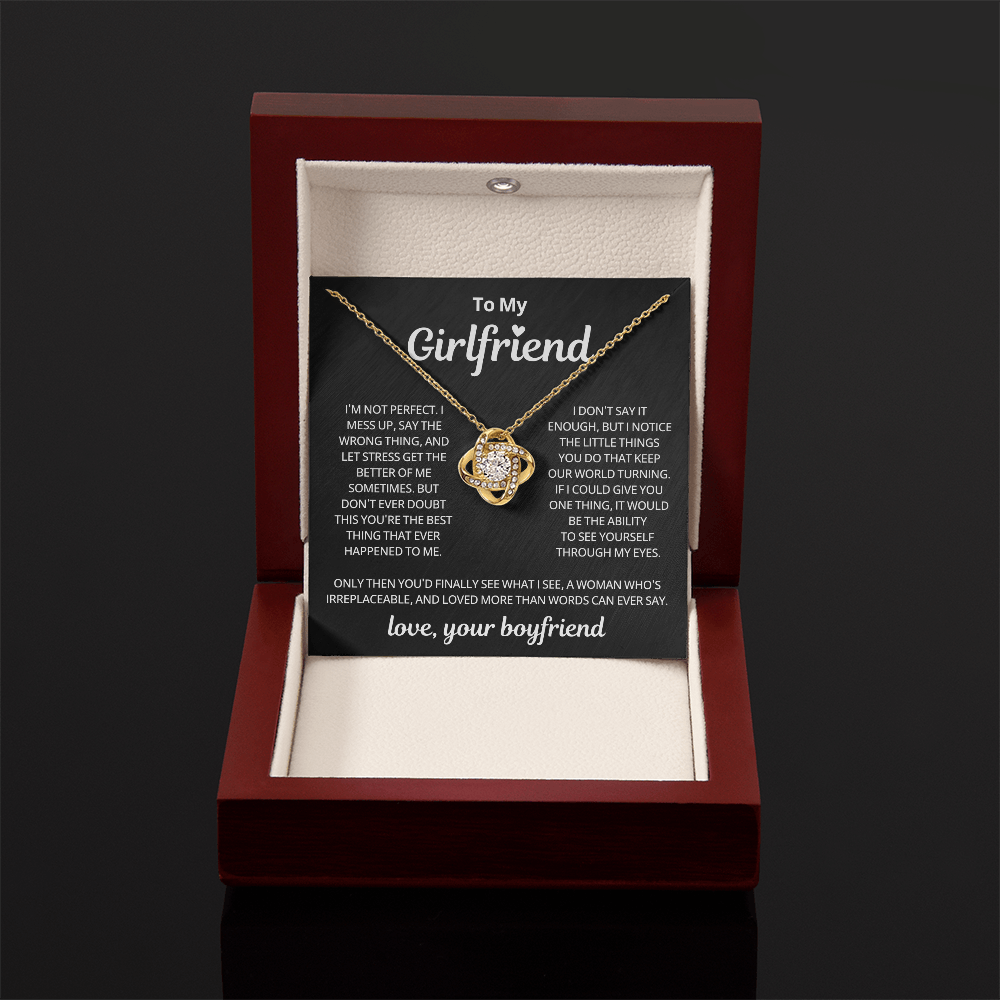 Valentine's Gifts for Girlfriend Necklace From Boyfriend Message Card & LED Box