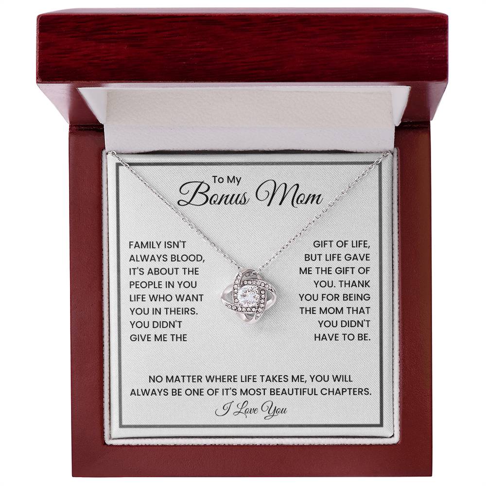 To My Bonus Mom Necklace – Meaningful Stepmom Gift from Daughter or Son | Thank You Bonus Mom Jewelry