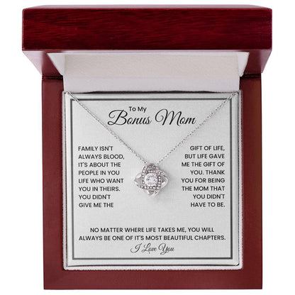 To My Bonus Mom Necklace – Meaningful Stepmom Gift from Daughter or Son | Thank You Bonus Mom Jewelry