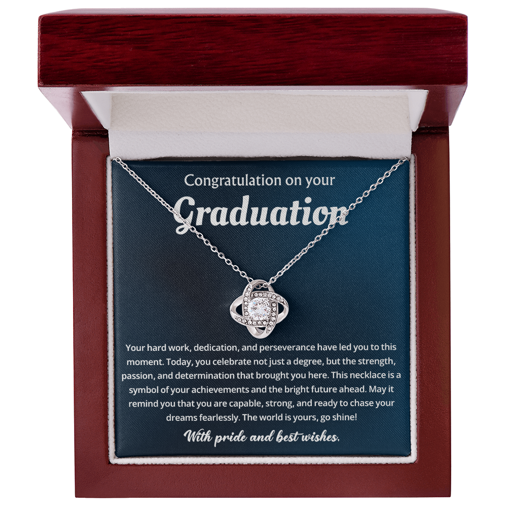Congratulation On Your Graduation, Love Knot Necklace