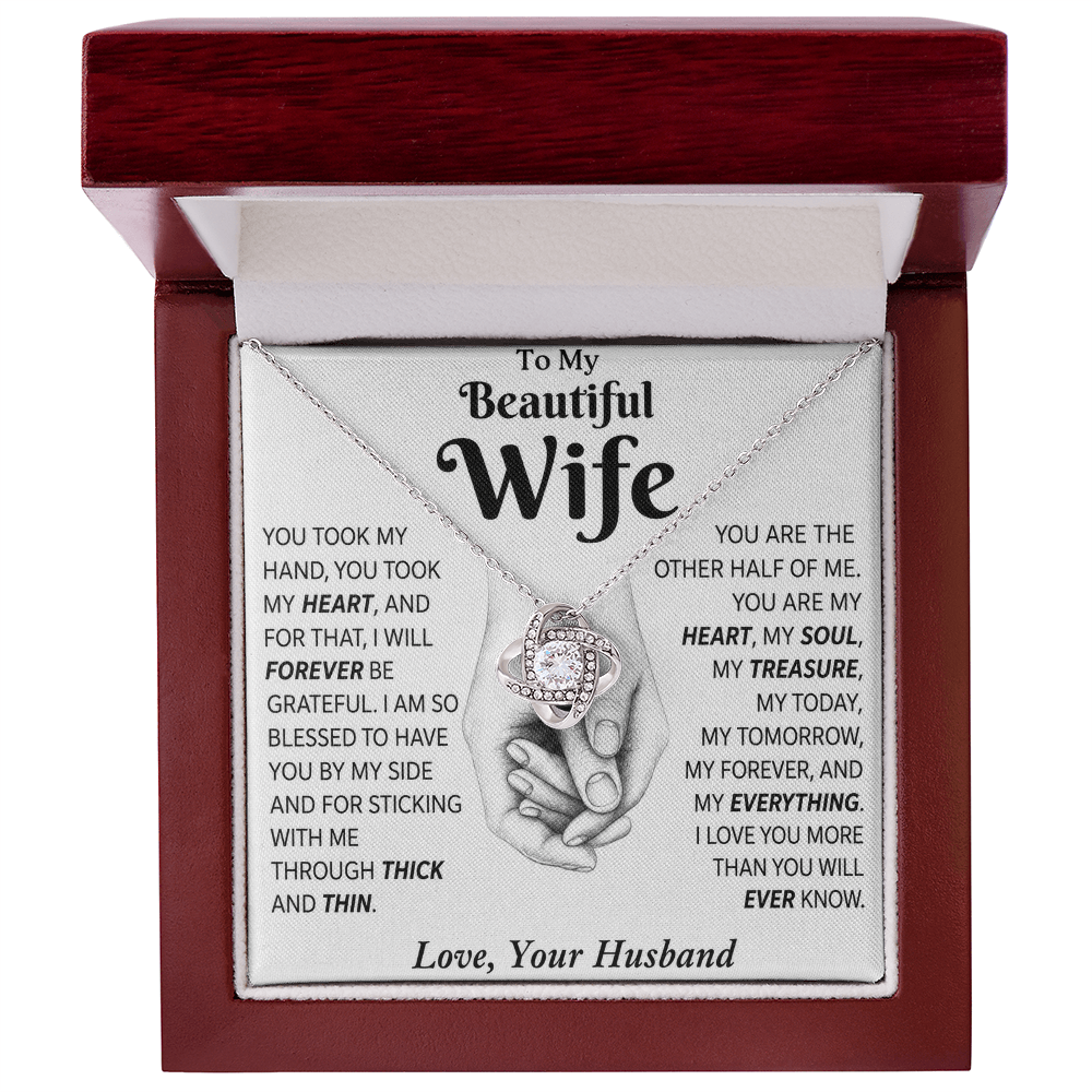To My Beautiful Wife - I Married You Because I Can't Live Without You - Necklace