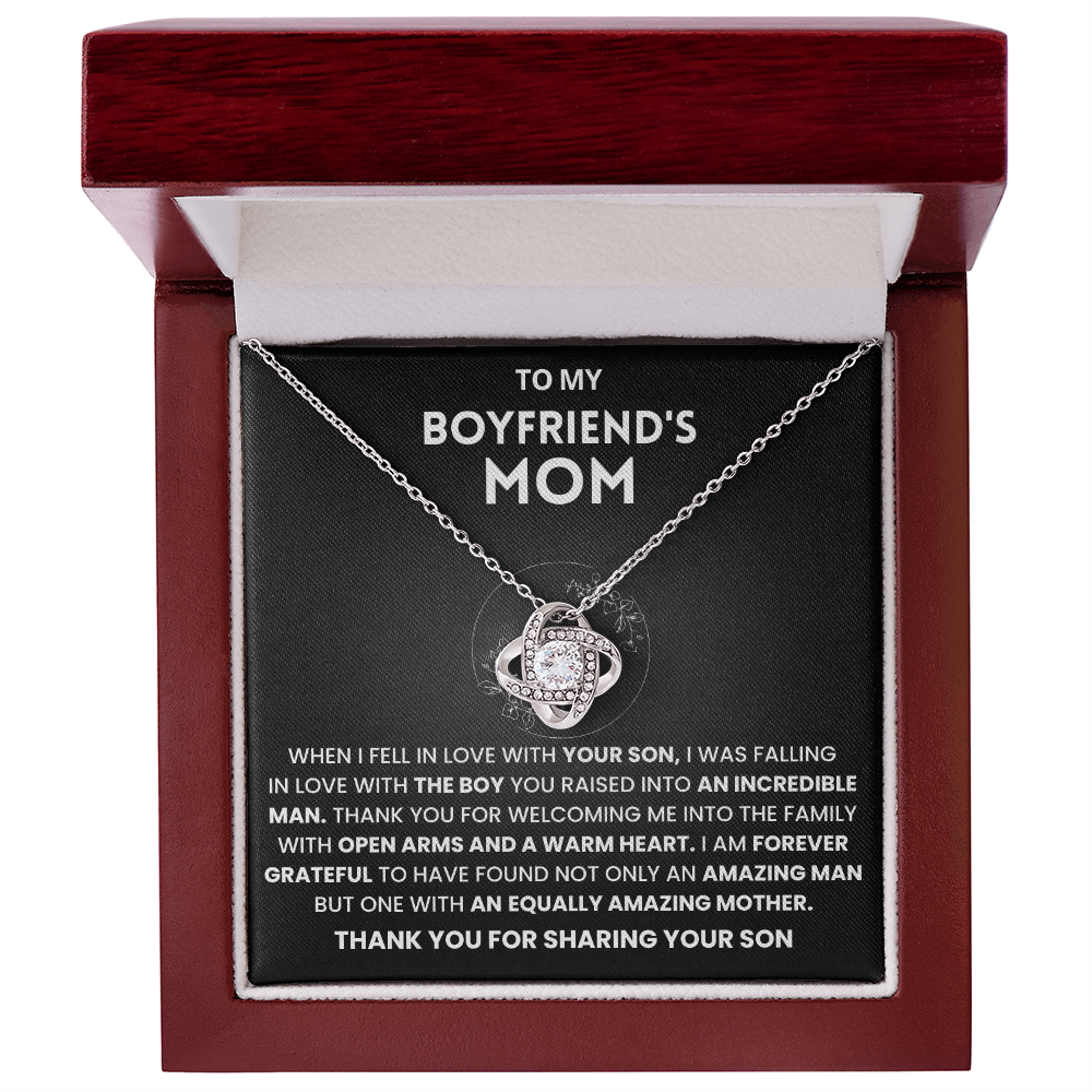 To My Boyfriends Mom Gifts From Girlfriend - Love Knot Necklace