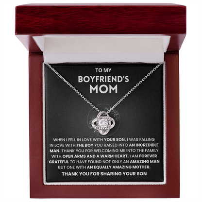To My Boyfriends Mom Gifts From Girlfriend - Love Knot Necklace