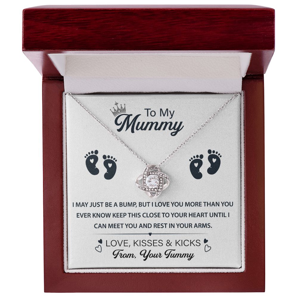 To My Mummy Necklace From Tummy - Love Knot Necklace