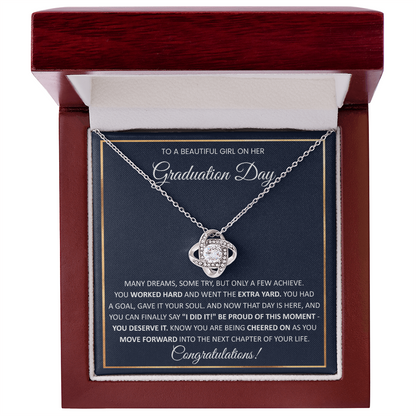 To A Beautiful Girl On Her Graduation Day - Love Knot Necklace